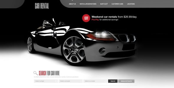 шаблон сайта по прокату автомобилей
