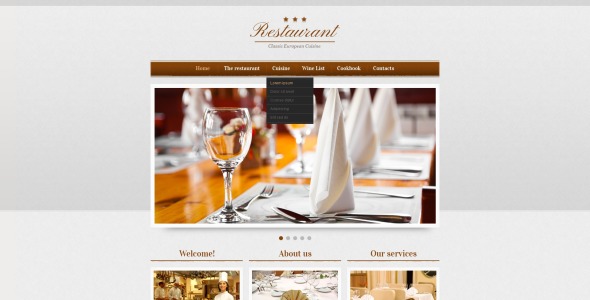 адаптивный шаблон сайта кафе и ресторана