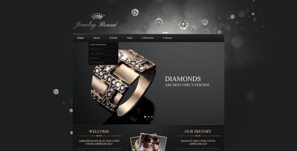 ювелирные изделия отзывчивый шаблон сайта