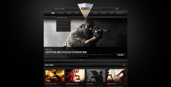 шаблон сайта игрового портала