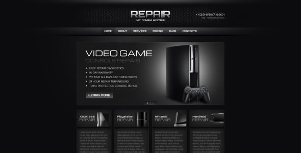 шаблон сайта игр