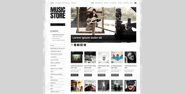 музыкальный магазин zencart шаблон