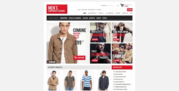 мужская корпоративная мода zencart шаблон
