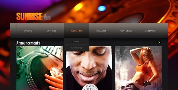 ночной клуб drupal шаблон