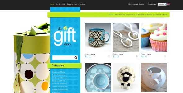 магазин подарков zencart шаблон