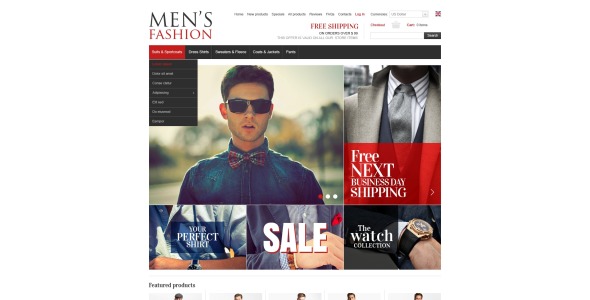 мужская одежда zencart шаблон