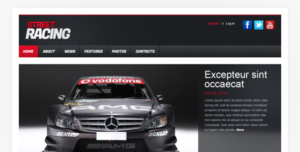 car racing moto cms html шаблон