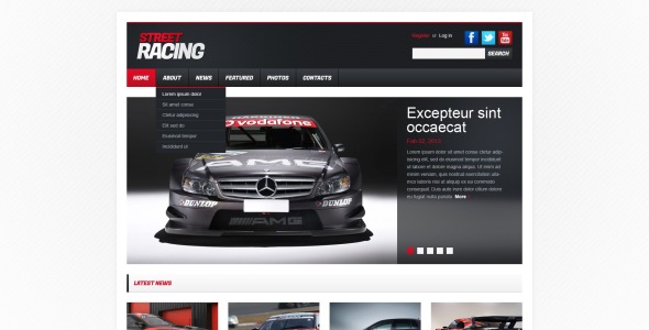 отзывчивый шаблон сайта car racing