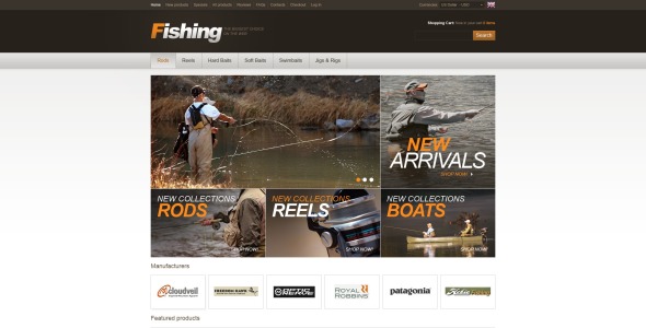 рыболовный магазин zencart шаблон