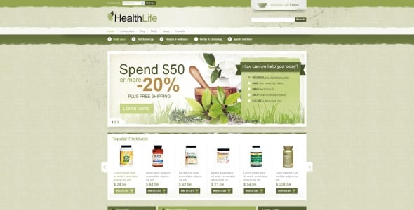 шаблон здорового образа жизни virtuemart