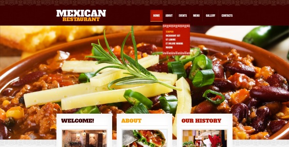 шаблон сайта мексиканского ресторана