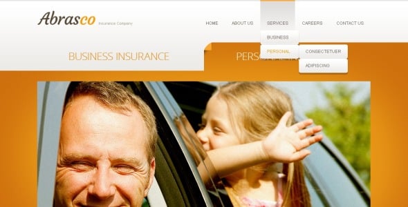 оранжевый страховой шаблон drupal