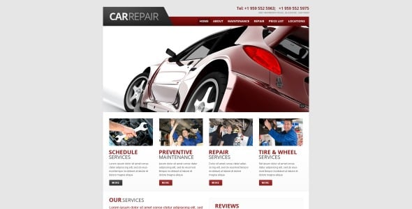 шаблон сайта по ремонту автомобилей