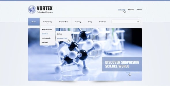 серебряная научная лаборатория drupal шаблон