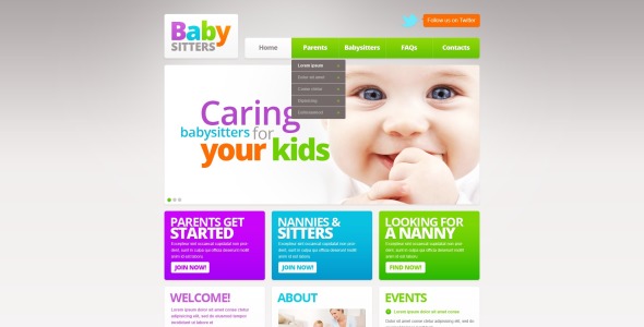 адаптивный шаблон сайта няни