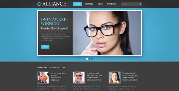 синий консалтинговый шаблон drupal