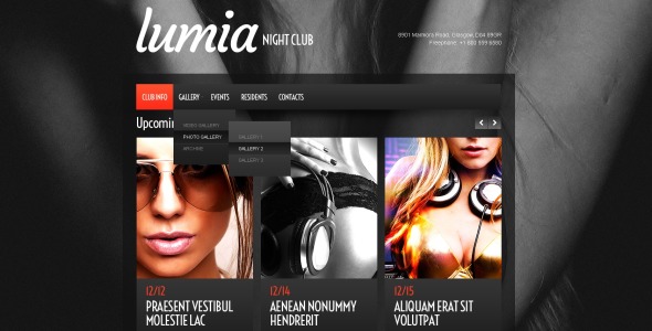 адаптивный шаблон сайта ночного клуба