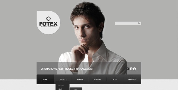 серый шаблон drupal управляющей компании