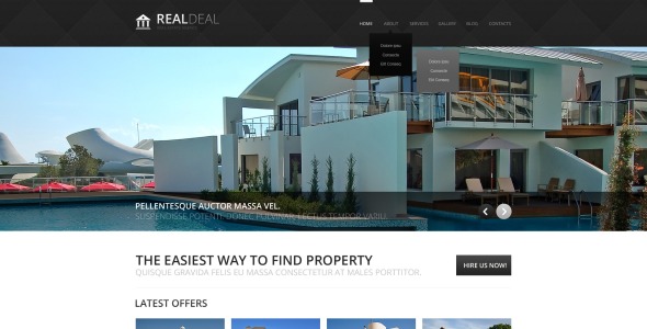 черно - белый шаблон недвижимости drupal