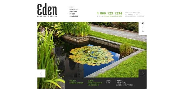 ландшафтный дизайн адаптивный шаблон сайта