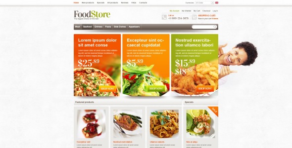 продовольственный магазин zencart шаблон