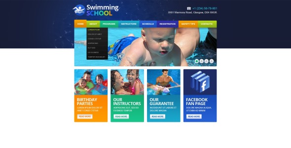 плавающий адаптивный шаблон сайта