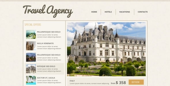 адаптивный шаблон сайта туристического агентства
