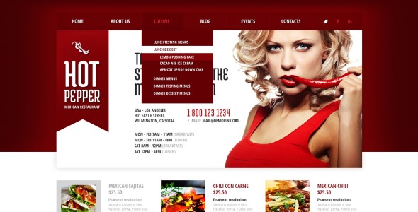 тема wordpress мексиканского ресторана