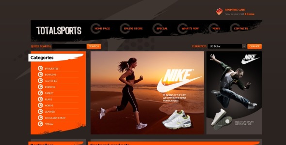 шаблон total sports virtuemart