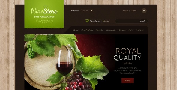 винный магазин zencart шаблон