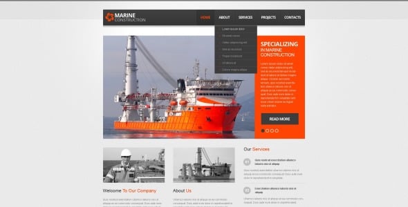 промышленный адаптивный шаблон сайта