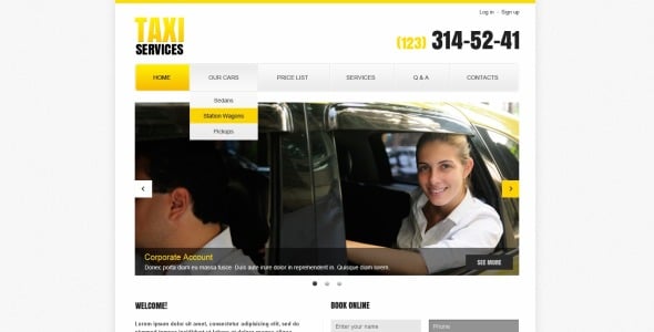 адаптивный шаблон сайта такси