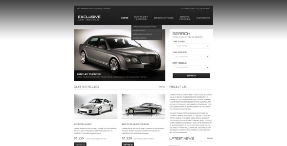 адаптивный шаблон сайта проката автомобилей