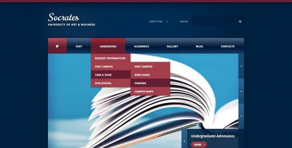 темно-синий университетский шаблон drupal