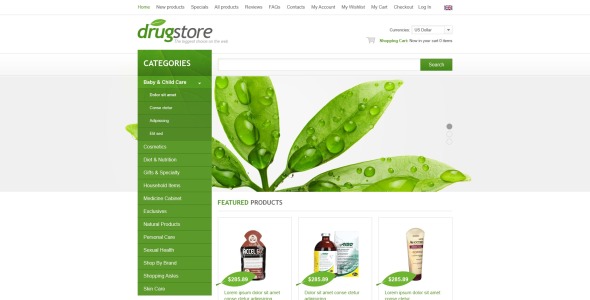 шаблон аптеки zencart