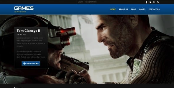 адаптивный шаблон сайта для игр