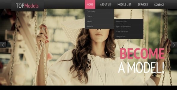 адаптивный шаблон сайта модельного агентства