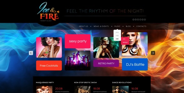 адаптивный шаблон сайта ночного клуба