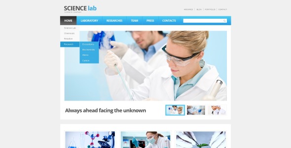 адаптивный шаблон веб-сайта science lab