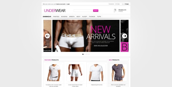фирменное нижнее белье virtuemart шаблон