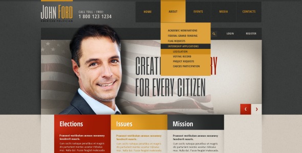 адаптивный шаблон сайта политического кандидата