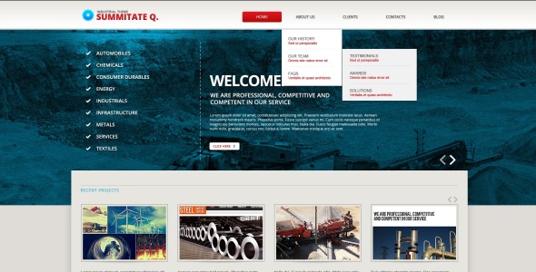 промышленный адаптивный шаблон сайта