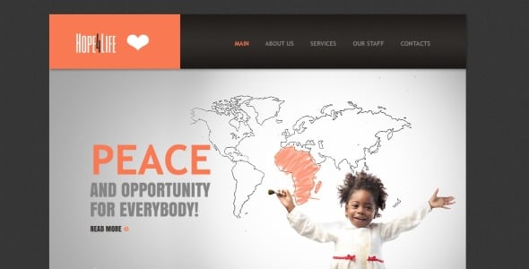 благотворительная организация drupal шаблон