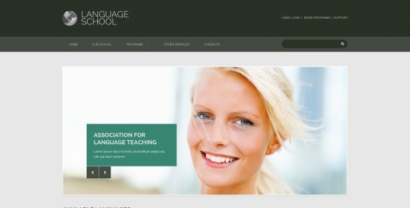 адаптивный шаблон сайта языковой школы