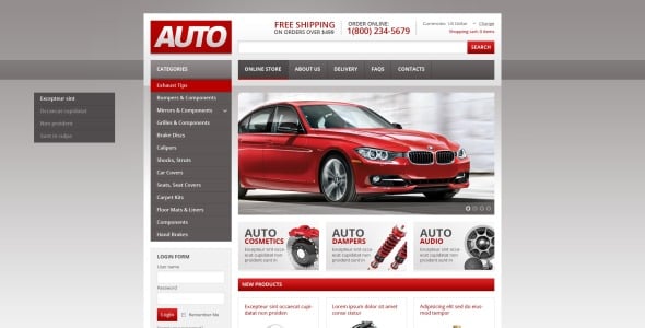 авто запчасти шаблон virtuemart