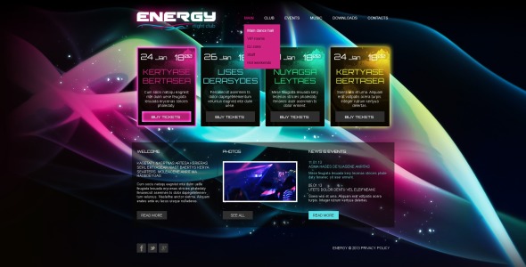 шаблон сайта ночного клуба