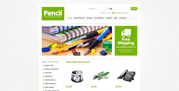 шаблон карандаша zencart