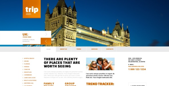 адаптивный шаблон сайта туристического агентства