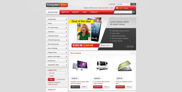 полный шаблон virtuemart магазина компьютеров