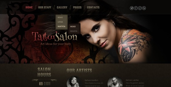 тату салон отзывчивый шаблон сайта